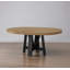 Table ronde naturelle avec feuille