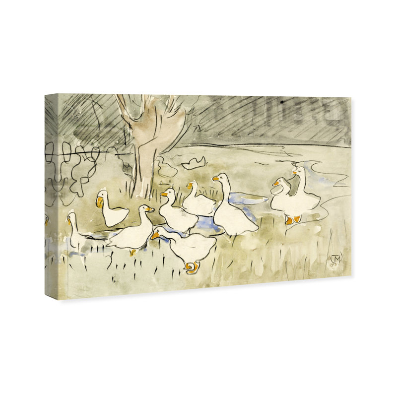 «Ducks» par Theo Van Hoytema - Peinture sur toile, H 30 po x l 45 po, Toile tendue, Sans cadre