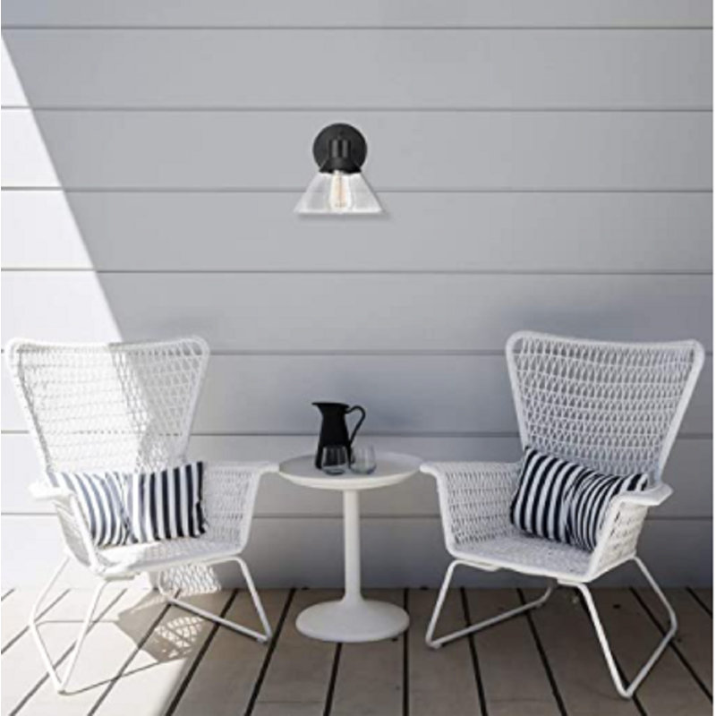 Applique murale d'intérieur d'extérieur 1 lumière Longshore Tides 44264 Bolton, noir mat