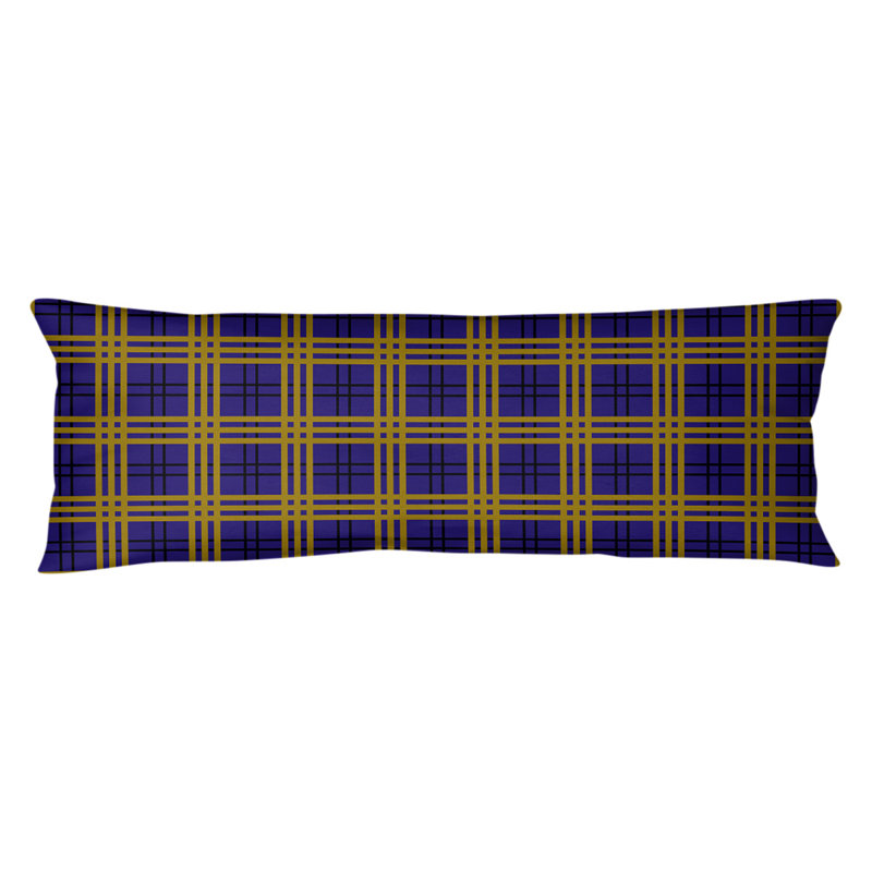 Polyester Medium Pillow, Purple/Black/Gold, Microfiber