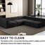 104.32*70.86 Modular With Chaise And . Dark Grey Sectional Couch. Compressed Sponge, Supportive Spring Bag U Shaped Sleeper Comfort At Its-1268695784