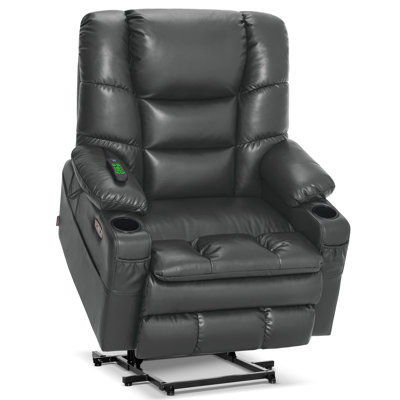 Dual Motor Power Recliner Lift Chair with Adjustable Headrest, Infinite Position, Faux Leather by Latitude Run