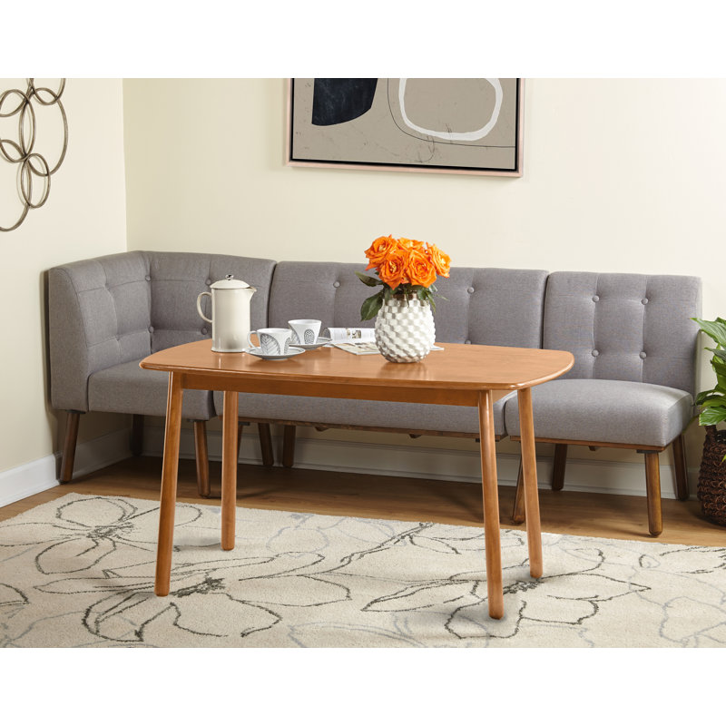 4 - Person Solid Wood Solid Wood Top Four Leg Dining Set, Gray/Walnut