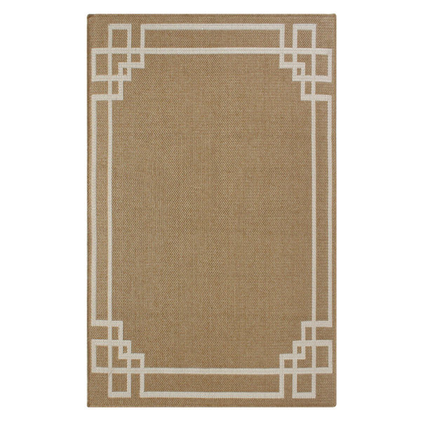 Wayfair Geometric Outdoor Rugs Winston Porter Geometric Border Weave Indoor Outdoor Rug, Lightweight ...