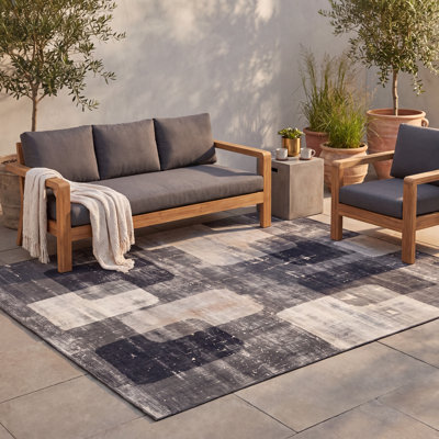 Tapis Gibbsite moderne à motif mosaïque mouchetée abstraite grise et noire, antidérapant, à poils courts, pour l'intérieur et l'extérieur, adapté aux animaux de compagnie, idéal pour le salon, la chambre, la salle à manger, l'entrée, le couloir, le bureau, la cuisine, couleur écru, facile à nettoyer, imprimé, ultra doux, à bords ourlés et lavable.