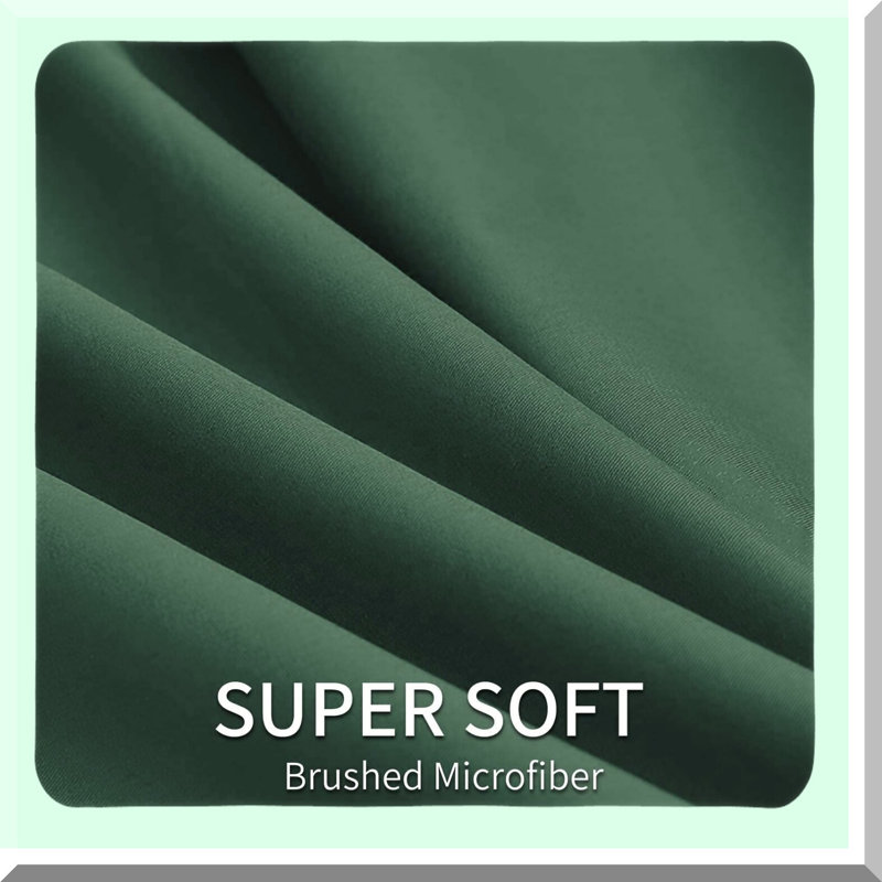 EcoLux Queen Bed Set - Deep Pocket 18" Sheets & Pillowcases Collection - Premium 4 Piece Bedding Set - Extra Soft & Sustainable - Green Sheets