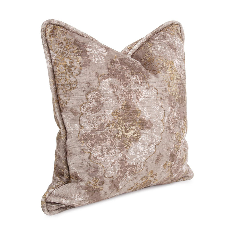 20 x 20 Pillow  Baroque - Down Insert, Taupe Floral