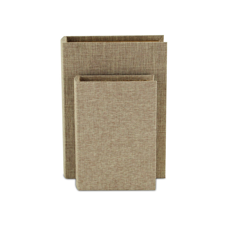 Ensemble de 2 boîtes à livres Aiyanna, Beige