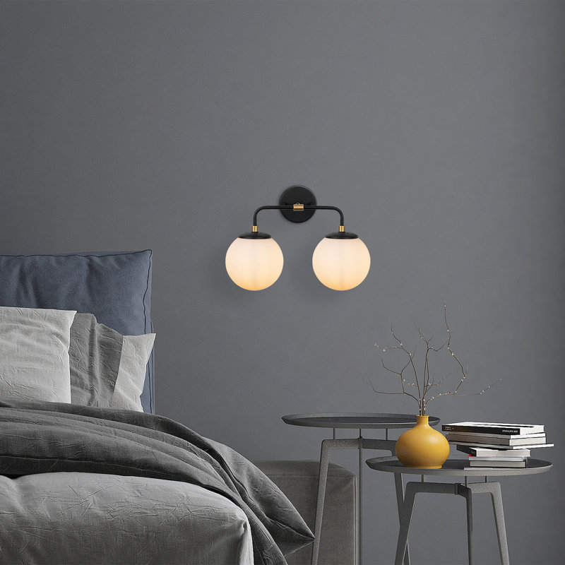 Applique murale Emlyn, Blanc, Noir