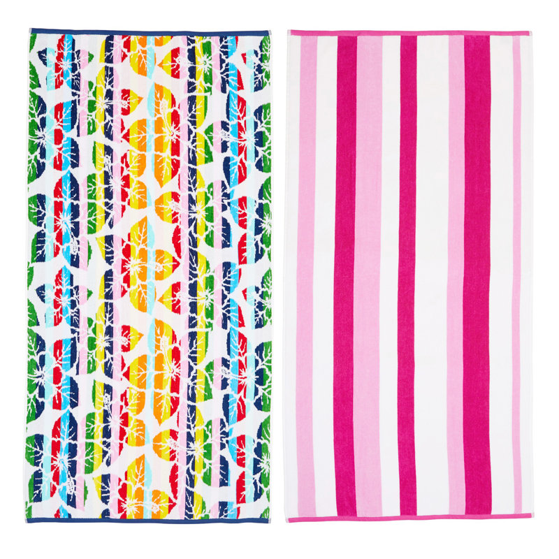 Ensemble de serviettes de plage 100% coton 2 pièces Bevilacqua