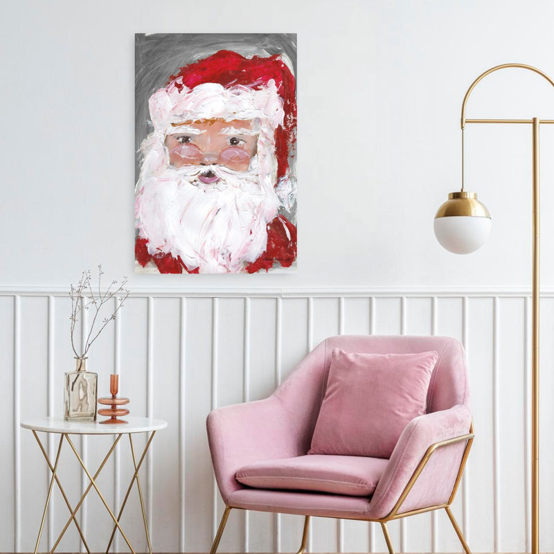 Fun Fun Santa, art contemporain abstrait, H 24 po x l 16 po
