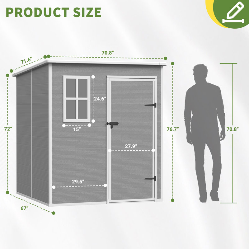 6 Ft. W X 6 Ft. D Resin Storage Shed