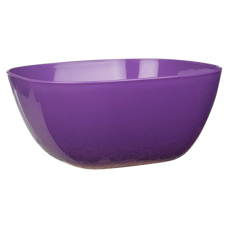 Large Durable Plastic Salad Serving Bowl Microwave Dishwasher Food Safe, Purple