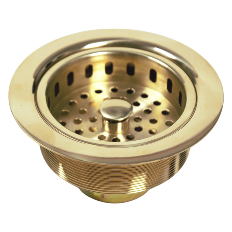 Premium Accessories Nantucket Sinks Unlacqured Brass 3.5 Inch Kitchen Drain