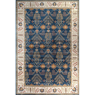 Hakon Rectangle 185 cm x 275 cm Oriental Wool Hand Tufted Area Rug