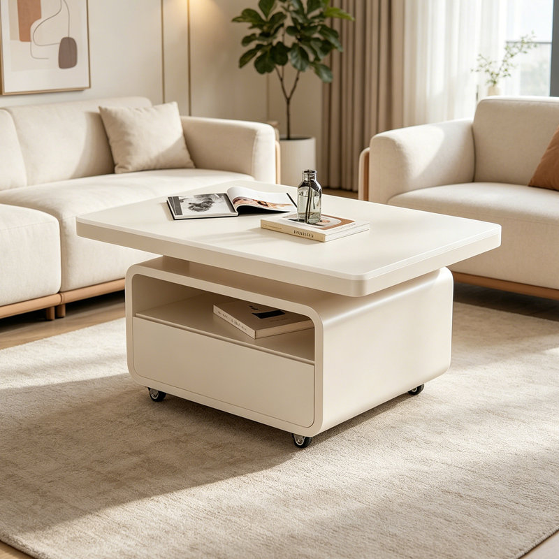 Stacey, Crème, H 18,5 po x L 31,49 po x l 19,68 po, Blanc
