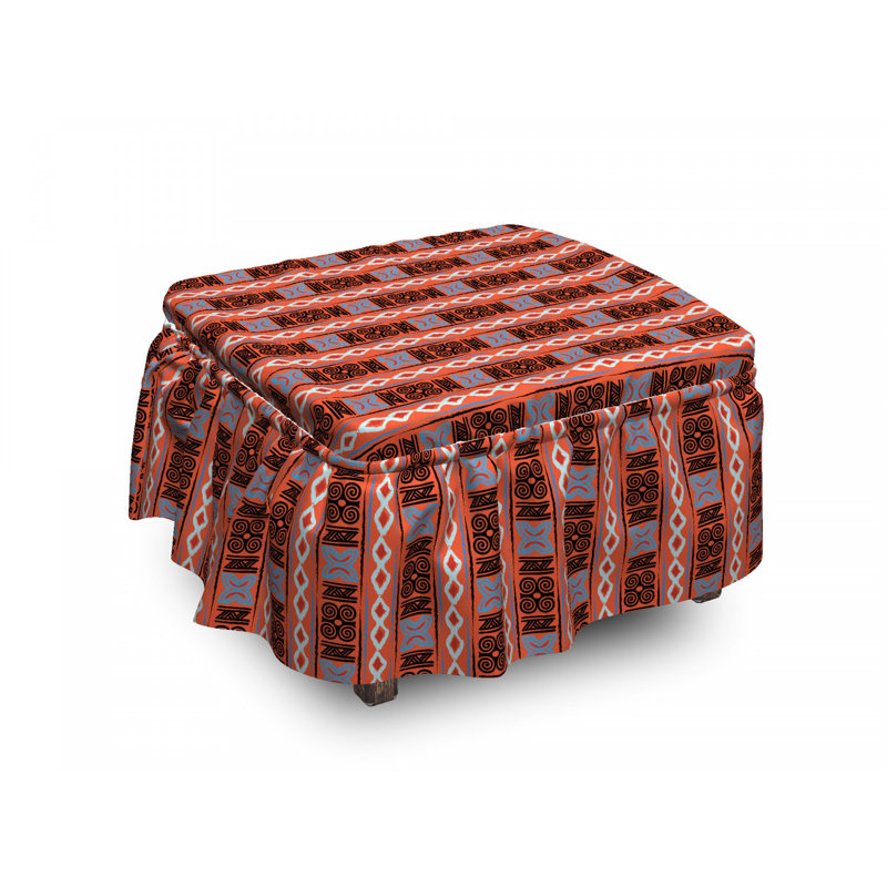 Housse pour repose-pieds Rhombus and Swirls