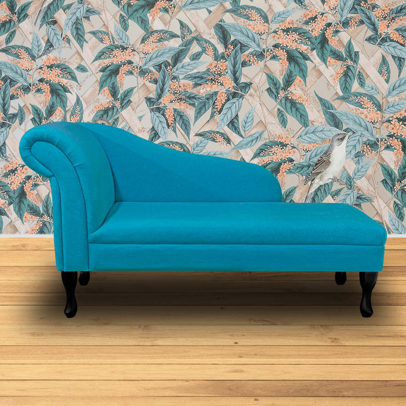 Upholstered Chaise Lounge, Blue