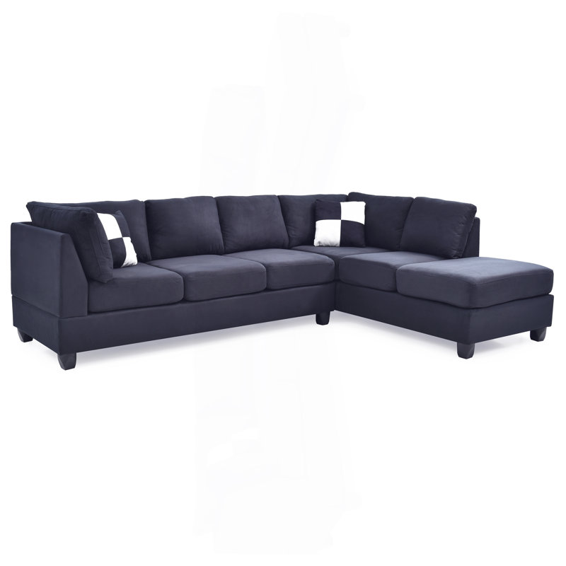 Canapé modulaire en microfibre avec dossier amovible Devin, Noir