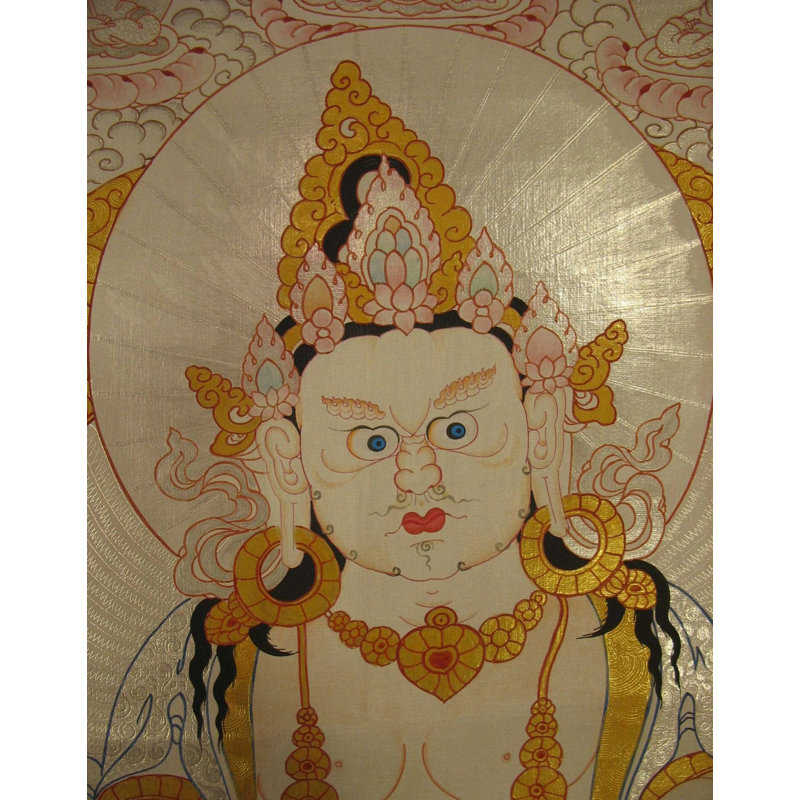 Or et argent Dzambala Thangka (Brocadeless Thangka)