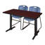 Neyland Cain T-Base training table and 2 Zeng stackable chairs-32520317-32520318-32520305