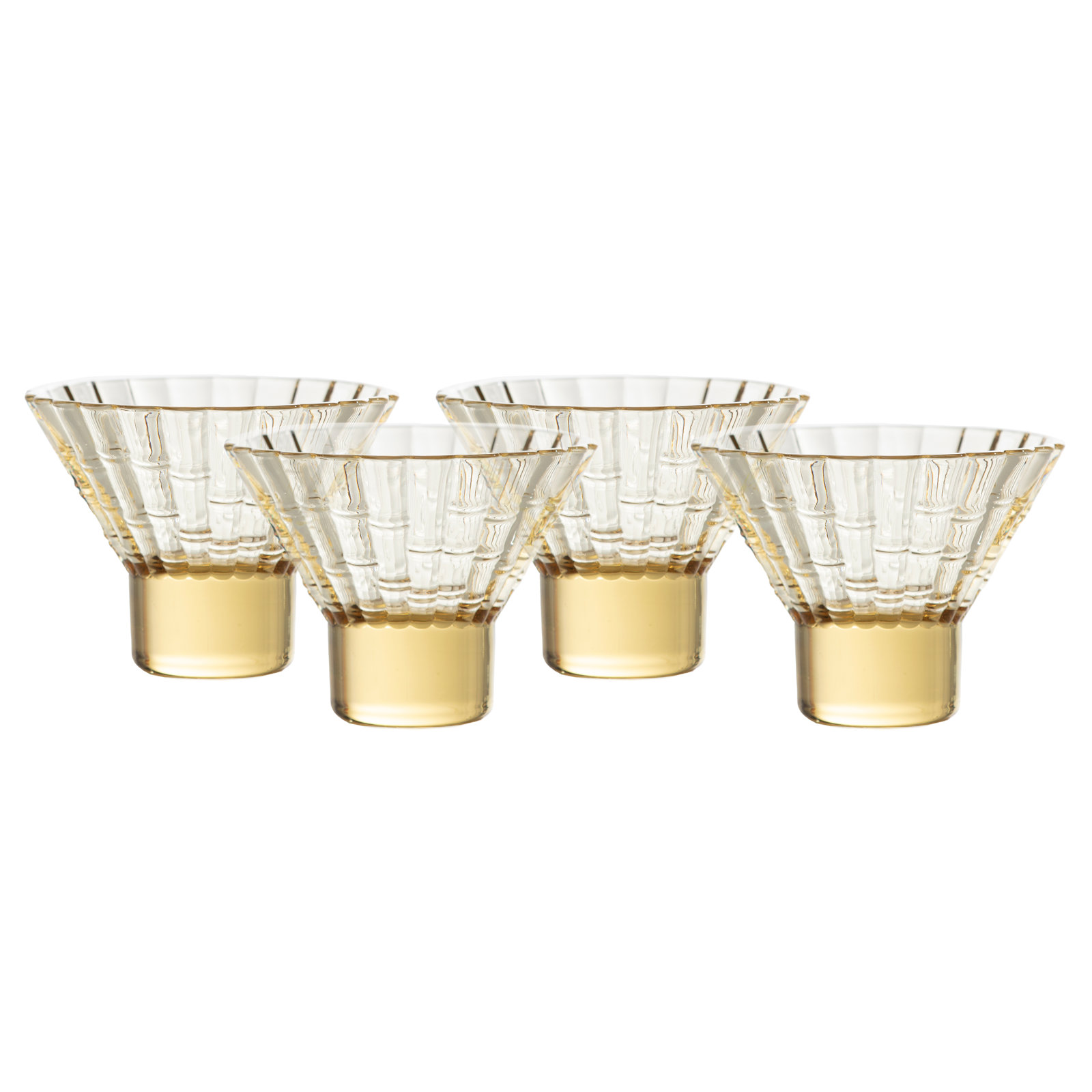 Fortessa Mahalo Stackable Glass, 8 Oz. Martini (Set of 4), Ginger Gold, Ginger Gold