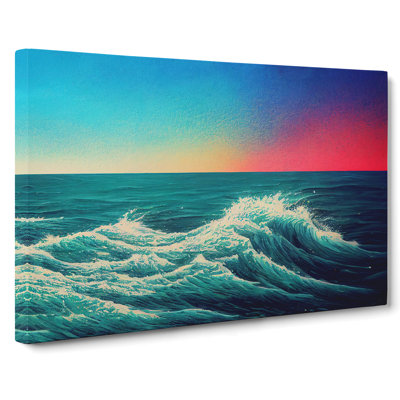 Rose Sky Above The Ocean Vol.1 - Wrapped Canvas