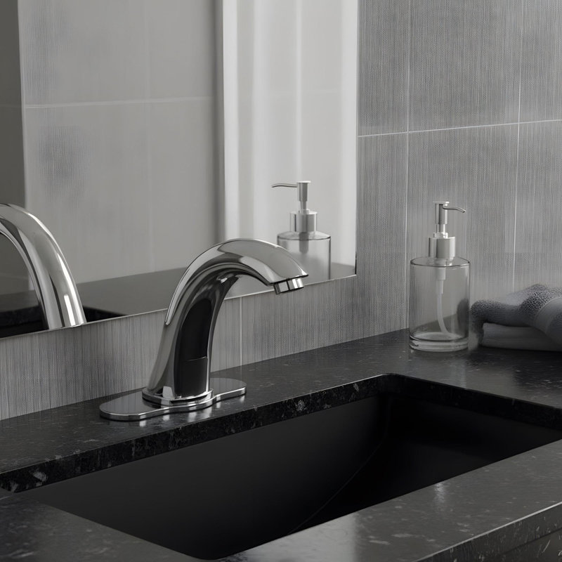 Robinet de lavabo de salle de bain automatique sans contact avec fonction de mélange d'eau chaude et froide