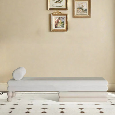 Velvet benches solid wood round ball cloakroom