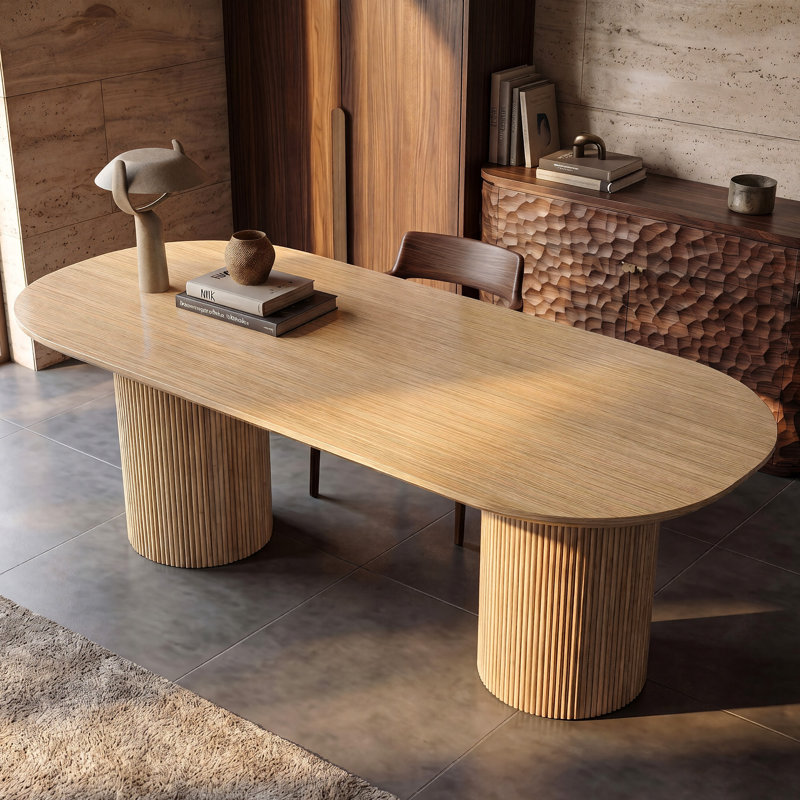 90.5'' Modern 100% Solid Wood Writing Desk With Double Pedestal Base, 30" H x 91" W x 40" D