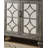 Exquisite Console Table with Mirrored Doors and Diamond Trim Inlay, Supported by Wooden Bun Turned Legs for Durable and Stylish Use