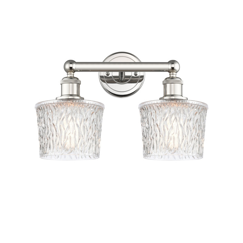 2 - Light Dimmable Vanity Light, 11" H x 15.5" W x 7.75" D, Polished Nickel