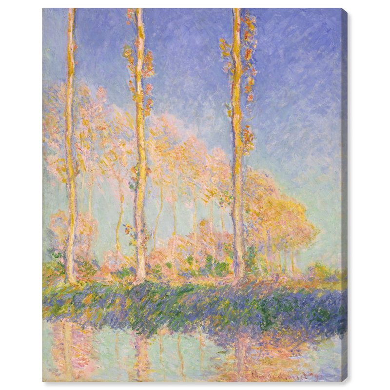 Claude Monet Poplars Gallery Wrapped Canvas Wall Art, 20" x 16"