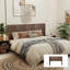 Tête de lit en bois grand format, tête de lit grand en bois de 64,4 po de largeur seulement, têtes de lit de style campagne moderne, panneau cannelé mural, têtes de lit à oreilles Boho, noyer-890259701
