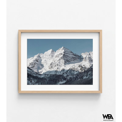 Snowy Maroon Bells Photography Print, Framed Colorado Mountains Photo, Aspen Photography Print, Snowy Landscape Photo, Framed Wall Art