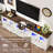 95.3” LED Farmhouse TV Stand For Tvs Up To 85" With Power Outlets And Adjustable Shelves-163533590-148976056