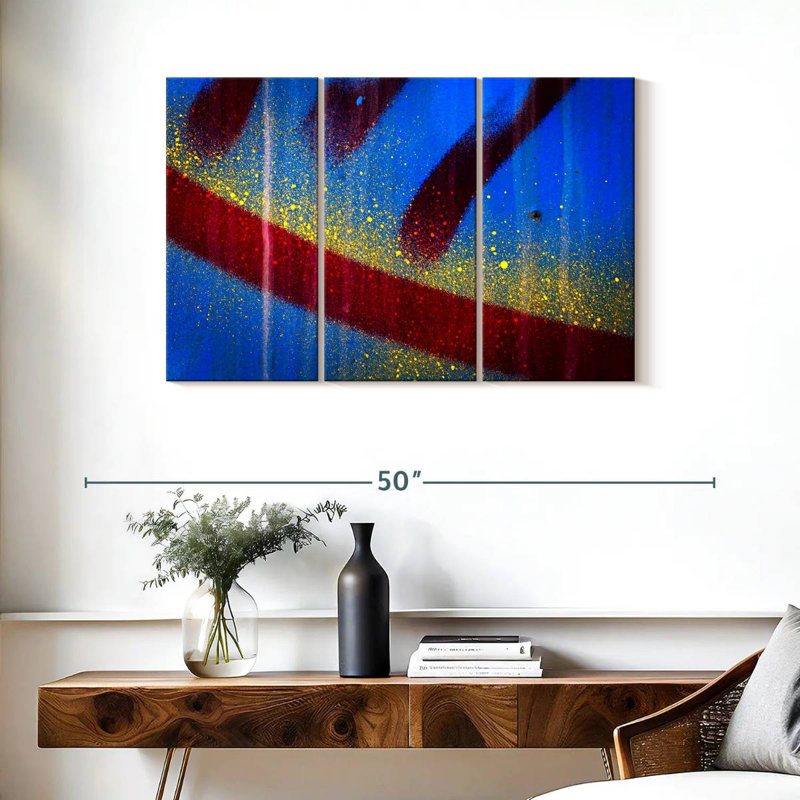 Avery Splashed Blue Abstract I, 24" H x 38" W