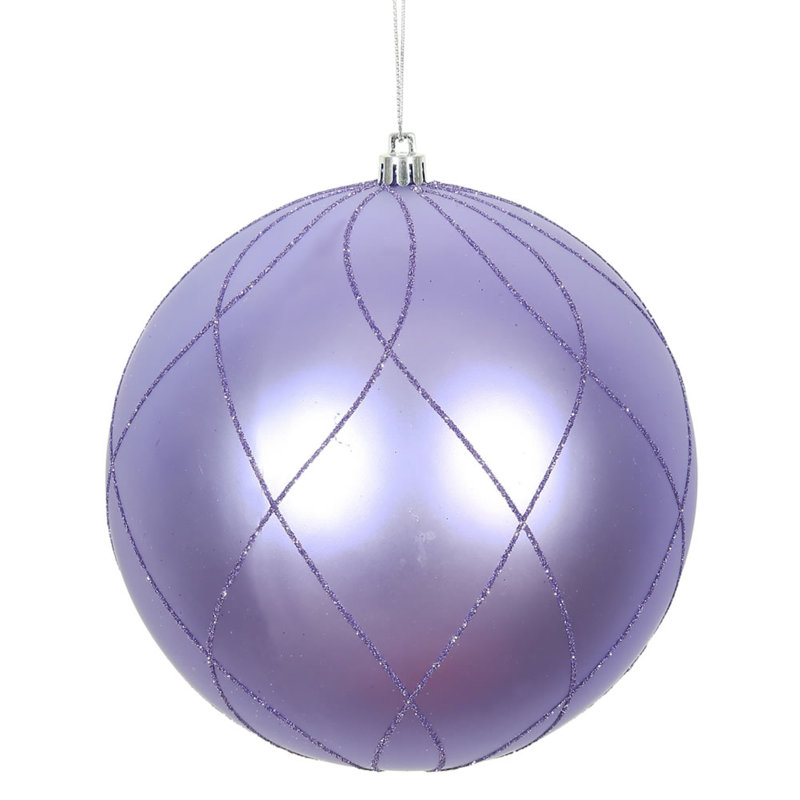 Ornement boule 6 po mat et scintillant, Lavande