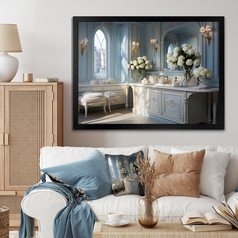 Jalayia Laundry Room French Vintage II On Canvas Print, H 30 po x l 40 po x P 1,5 po, Cadre simple noir