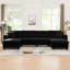 Canapé modulaire 137 po en fausse fourrure de lapin avec repose-pieds-1444746049