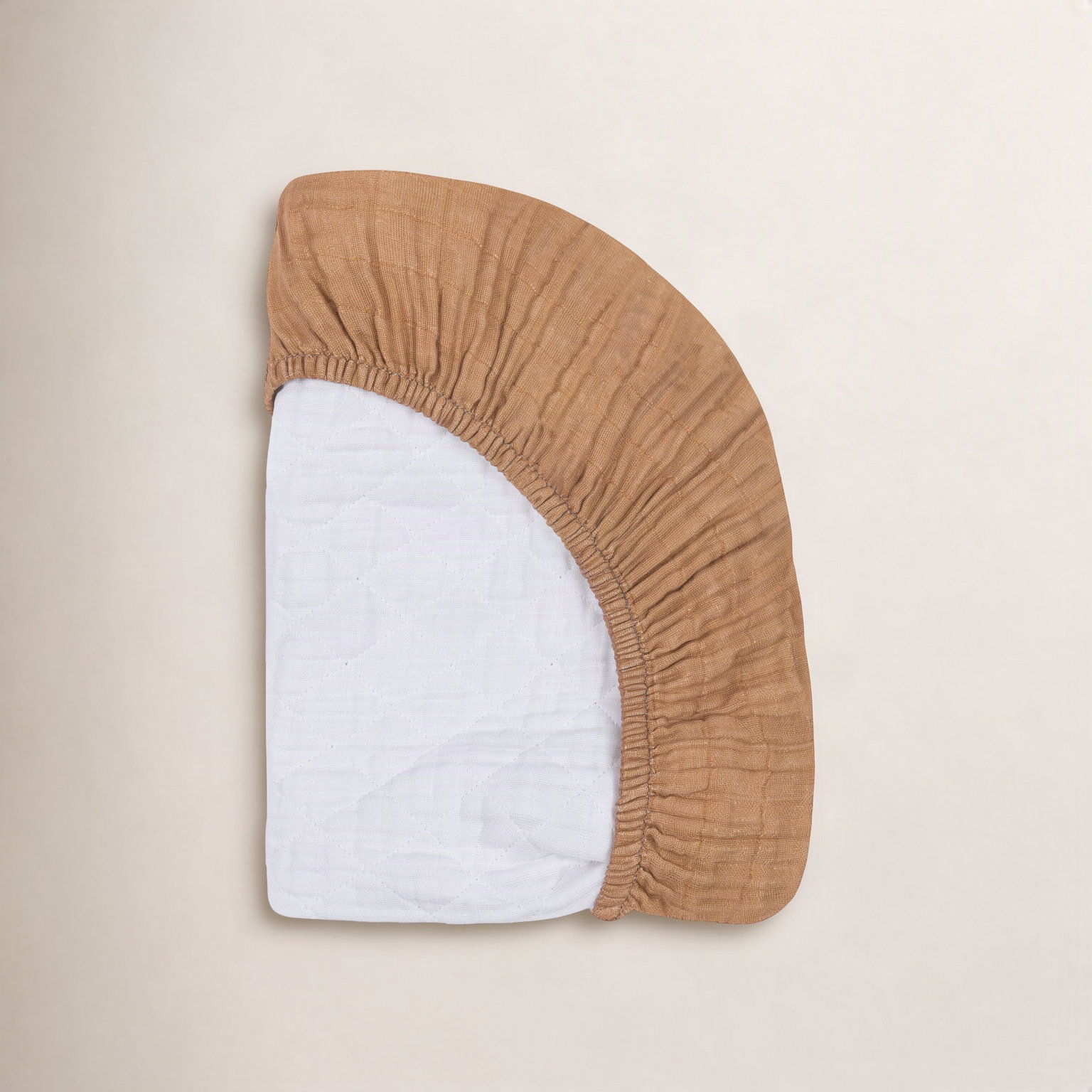 Burnt Sienna Quilted Muslin Changing Pad Cover