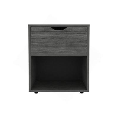 Aberdeeen 19.7-Inch High Nightstand End Table With Open Shelf