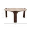Table basse moderne en bois et travertin moderne pour le salon - Petite table d'appoint avec base robuste pour chambre à coucher - 37 po, brun et brun clair