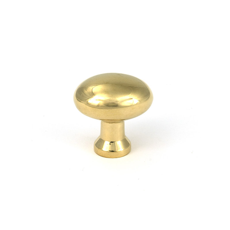Moore Cabinet Knob, Polished Brass, 1.26" Knob Diameter