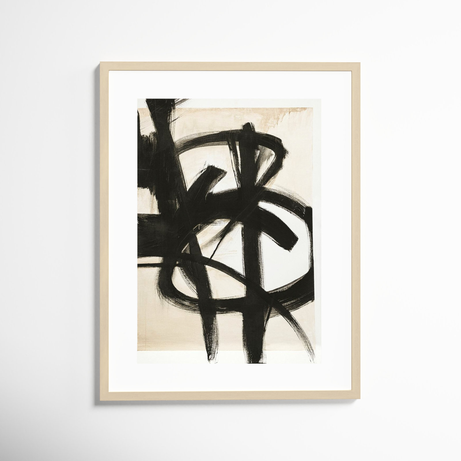 Graphical Shapes 7 Print, Brown Framed Paper, 35.12" H x 27.12" W x 0.88" D