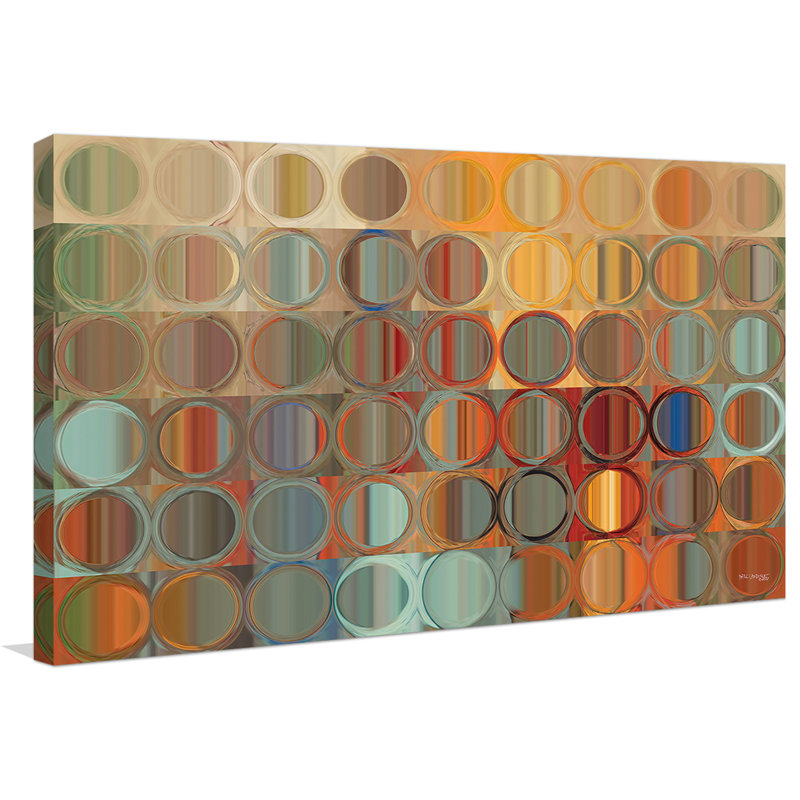 Circles and Squares 15 par Mark Lawrence - Impression sur toile, H 36 po x l 60 po, Toile tendue, Sans cadre