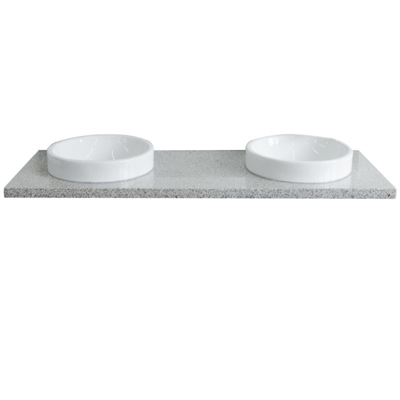 Plateau de meuble-lavabo double 61 "avec lavabo, Granite