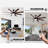 66" Smart Ceiling Fan With Light & Remote, Dimmable 6-Speed Wifi Alexa Control, Quiet DC Motor, Indoor/Outdoor Modern Farmhouse 8-Blade Walnut/Black