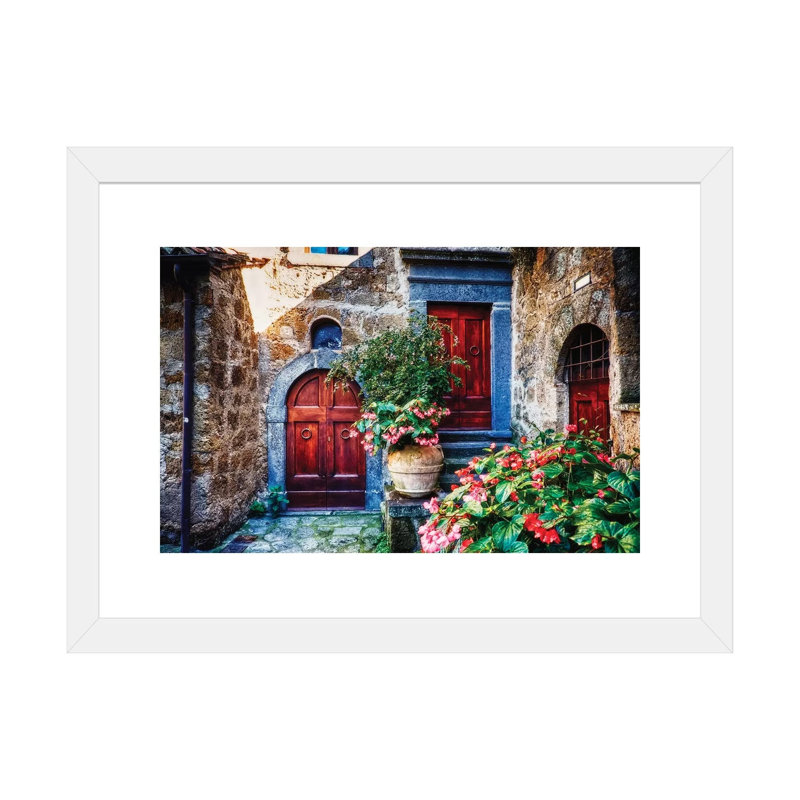 «Classic House Entrance in Umbria» - Impression, H 24 po x l 32 po x P 1 po, Papier blanc