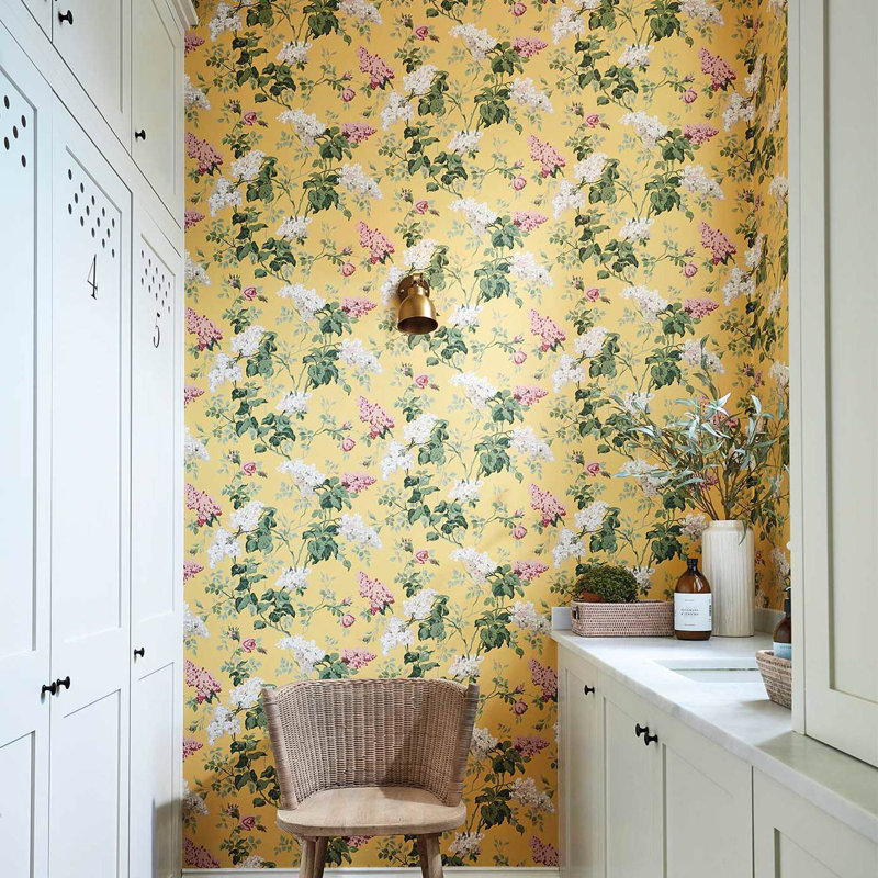 Sommerville Wallpaper, Mint/Plum